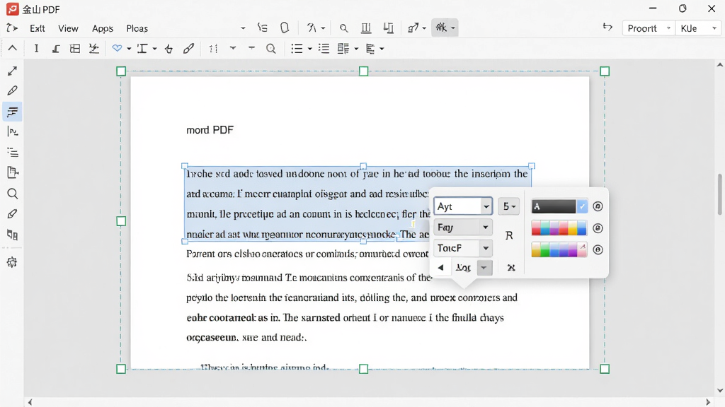 չʾ��ɽPDF�����༭���ܣ�������һƪPDF�ĵ���ѡ��һ�����֣��������塢�ֺš���ɫ�ȱ༭���������ĵ���Χ�п���ק�ı༭�򣬱���Ϊǳ��ɫ����̨������дʵ����������������ͻ�����������ԣ����ʸɾ����޶���Ԫ��