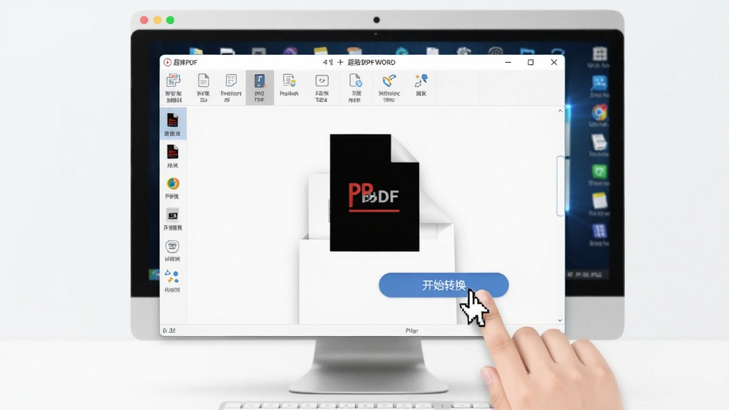 չʾ����PDFתWORD�ڵ����ϵĲ������棬�û�������קPDF�ļ����������ڣ����ָ����ͣ�ڡ���ʼת������ť�ϣ�����Ϊ�ɾ������棬�����������޶���Ԫ��