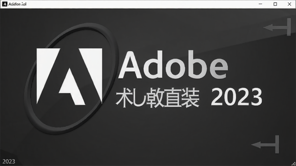 展示Adobe Audition 2023中文直装版安装成功后的启动画面,Adobe标志与软件名称清晰可见,背景为深灰色渐变,界面简洁干净,文字为白色,画质高清