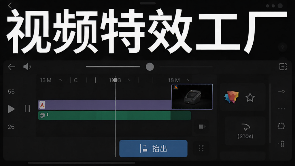 ��Ƶ��Ч�����ֻ��˲������棬չʾʱ���߱༭����ЧӦ�á�������ť�ȣ�����Ϊ��ɫ�������࣬���ֱ�ע����Ƶ��Ч�����������������������ɾ��޶���Ԫ�ء�