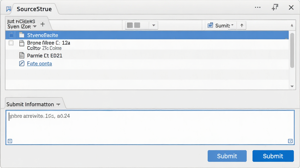 SourceTree 提交界面预览,上方为暂存区文件列表,下方为提交信息输入框和提交按钮,界面简洁,按钮醒目,高分辨率,画质干净,无多余元素