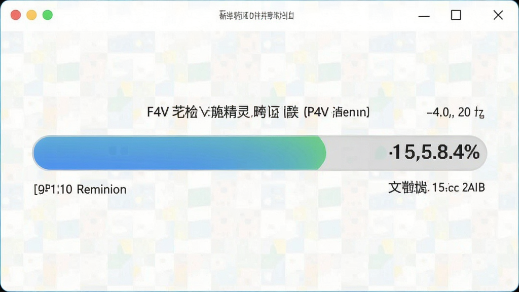 一张展示F4V转换精灵转换进度条的截图,主体为进度条和百分比数字,布局居中,风格简洁,细节包含时间剩余和文件大小,画质干净,无多余元素