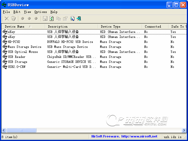 USBDeview3.07 ��ɫ�� USB�豸��������