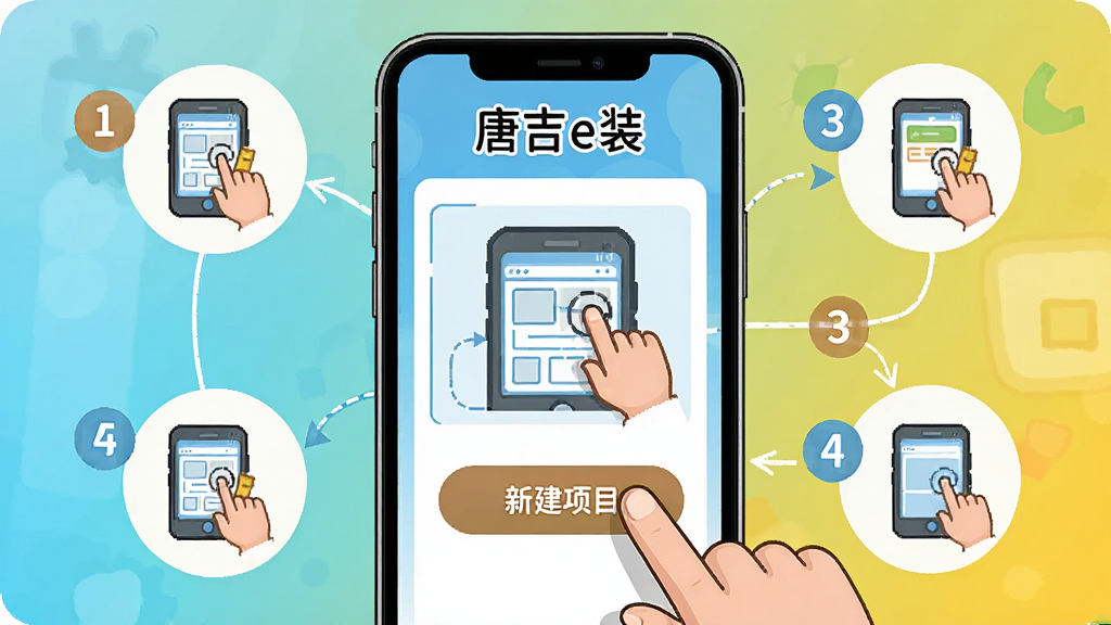 ���壺�ֻ���Ļ��ʾ�Ƽ�eװʹ��ָ��ͼʾ����ָ������½���Ŀ����ť�����֣��ֻ����У���Χ���Ʋ�������ͼ�ꡣ�Ű棺���������ֱ�ţ�������ˡ���񣺽�ѧ�廭�磬ɫ�����졣ϸ�ڣ���Ļ�ڱ�ע���Ƽ�eװ�����������ʣ����壬�ɾ����޶���Ԫ�ء�