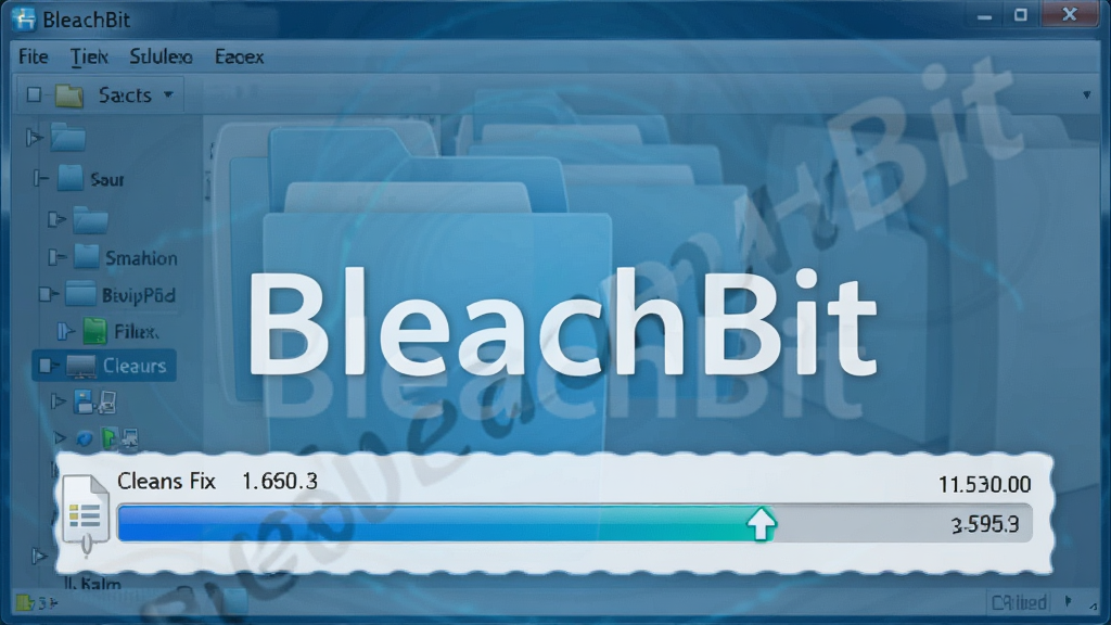 һ��BleachBit����ɨ��ϵͳ�����ļ��Ķ�̬ʾ��ͼ������Ϊ��͸����ϵͳ�ļ��нṹ��ǰ����ʾ�������������ļ��������������ơ�BleachBit����ˮӡ��ʽ���֣��Ƽ�����ɫ������ͼ������ϸ�ھ��£����ʸɾ����޶���Ԫ��