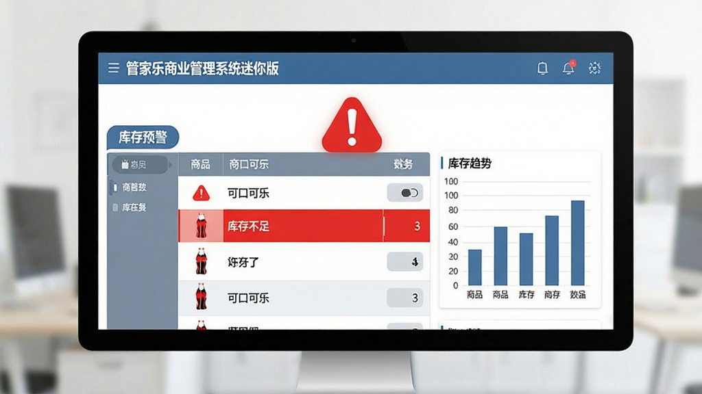 ���壺������Ļ�ϵĹܼ�����ҵ����ϵͳ�������Ԥ�����棬��ʾһ����Ʒ��治��ĺ�ɫ��̾��ͼ�ꡣ���֣�����Ϊһ����Ʒ�б�������С����Ԥ������ǩ���Ҳ�����״ͼչʾ������ơ��Ű棺��Ϣ�㼶������Ԥ���и�����졣��������࣬������ɫ����ϸ�ڣ���������ʾ����治�㡱��������Ʒ���ơ��ɿڿ��֡���������3�������ɼ������ʣ��ɾ����޶���Ԫ�ء�