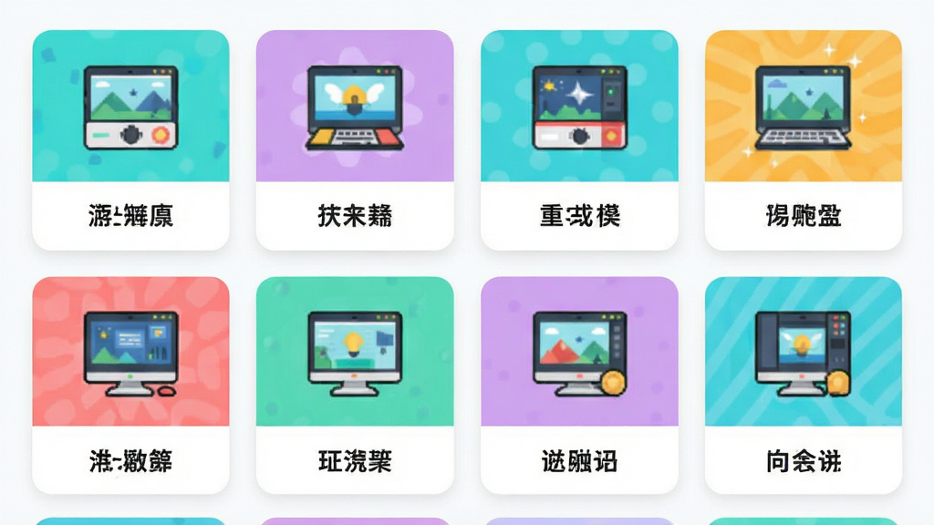 场景模板选择界面图,主体为模板卡片列表,布局网格状,排版整齐,风格清新活泼,细节显示不同场景图标与名称,画质高清,无多余元素
