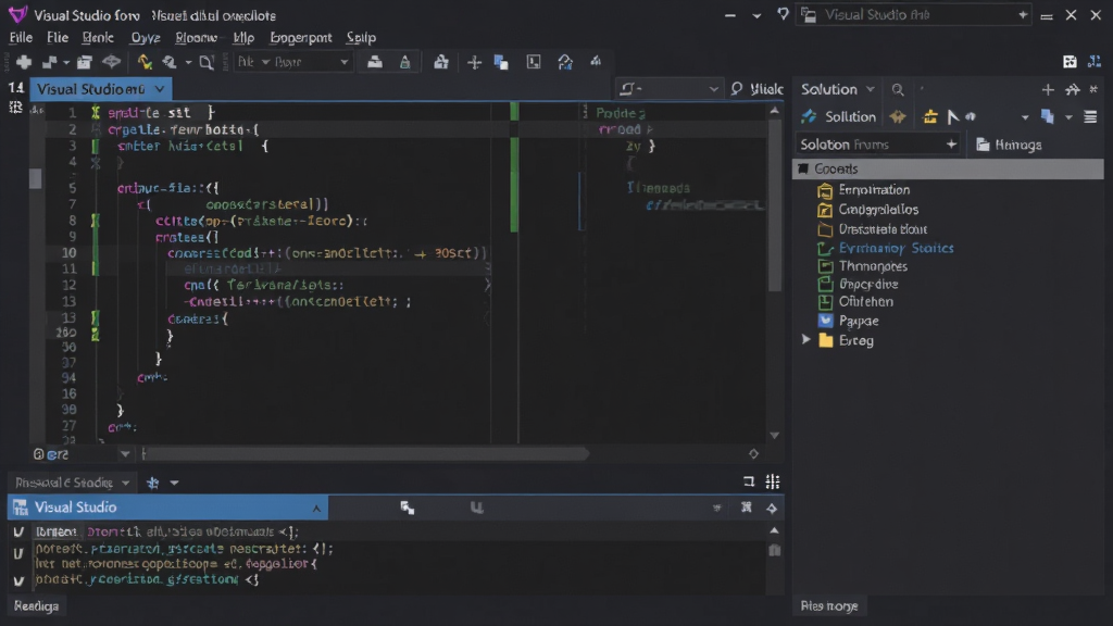 Visual Studio���ɿ������������棬��ɫ���⣬������༭����ʾC#���룬�Ҳ���������Դ�������������˵����͹��������ײ�������ڣ����岼���������ִ�����񣬸߷ֱ��ʣ��ɾ������޶���Ԫ�ء�