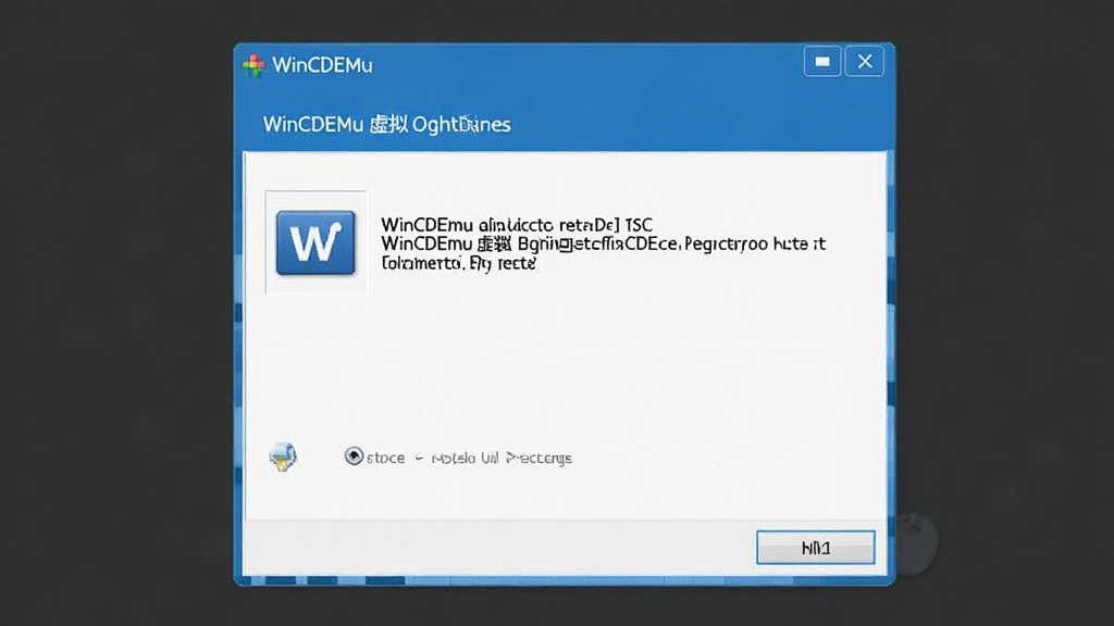 WinCDEmu虚拟光驱软件安装过程截图,显示安装向导界面,简洁明了,蓝色主题色调,画质清晰,无多余元素