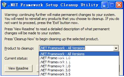 .NET框架清理工具.NET Framework Cleanup Tool 官方版下载界面
