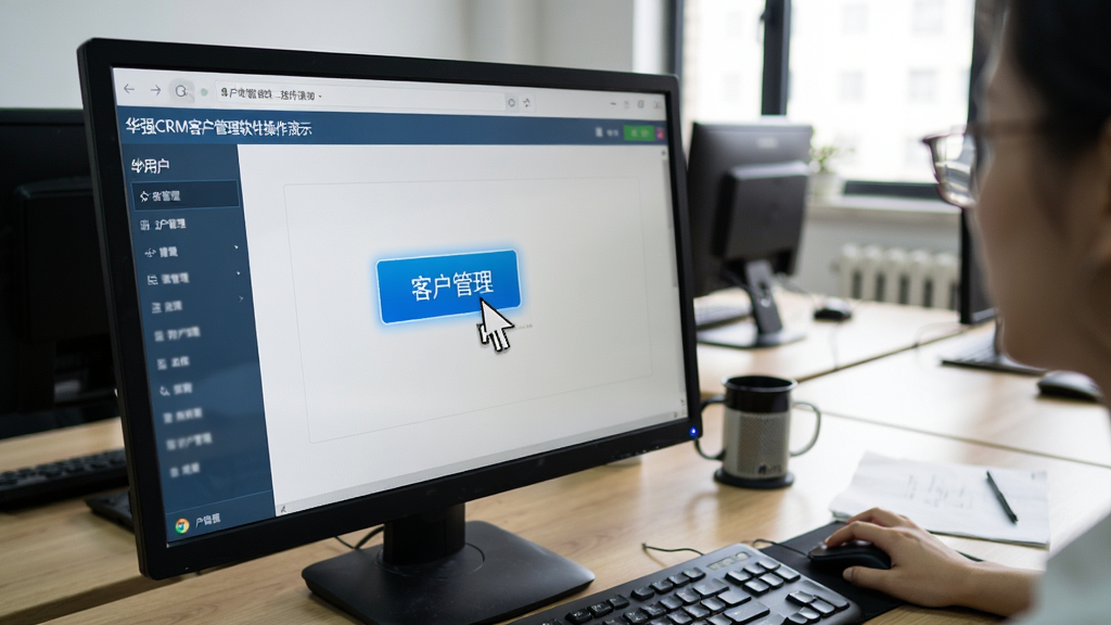 ��ǿCRM�ͻ���������������ʾ��ͼ��չʾ�û��ڵ����ϵ���ͻ�������ť�����ָ�������������Ӧ����������Ϊ�칫����������ʵʹ�ó��������ʸɾ��޶���Ԫ��