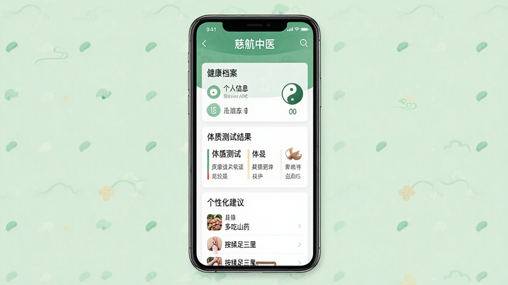 ���壺�ֻ���Ļչʾ�Ⱥ���ҽAPP�ġ�����������ҳ�棬����������Ϣ�����ʲ��Խ���͸��Ի������б������֣��ֻ����У�����Ϊǳ��ɫ����Ļ���ݷ�����ȷ���Ű棺��Ϣ�Կ�Ƭ��ʽ���֣������׶�������ִ���࣬������ҽԪ�أ���������ͼ�꣩��ϸ�ڣ���Ļ�Ϸ��С��Ⱥ���ҽ�������������б����С����ɽҩ��������������Ⱦ�����Ŀ�����ʣ��߷ֱ��ʣ�����ɾ����޶���Ԫ�ء�