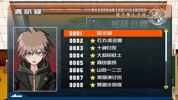 枪弹辩驳希望学园与绝望高中生中文版 学级裁判 游戏画面
