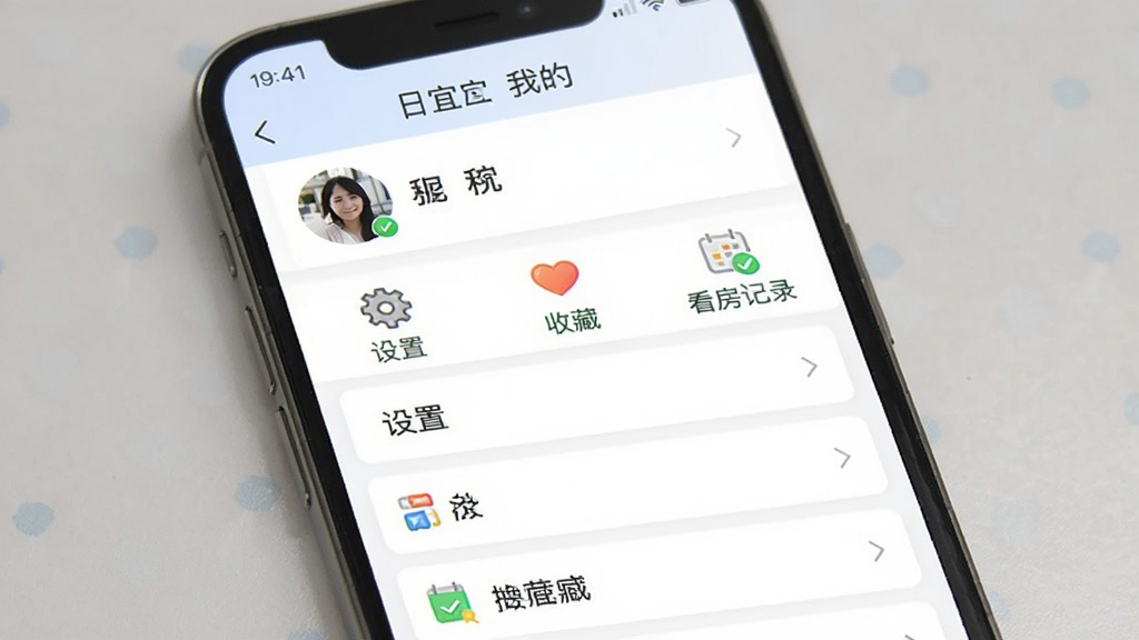 ��������Ϊ�����ҷ�APP�ġ��ҵġ�ҳ�棬������ʾ�û�ͷ����ǳƣ��·����й��ܲ˵�ͼ�ꡣ����Ϊ�б�ʽ�ṹ������Ϊ��ɫ���Ű����룬��������졣ϸ�ڰ��������á������ղء�����������¼���Ȳ˵�����������ɾ����޶���Ԫ�ء�