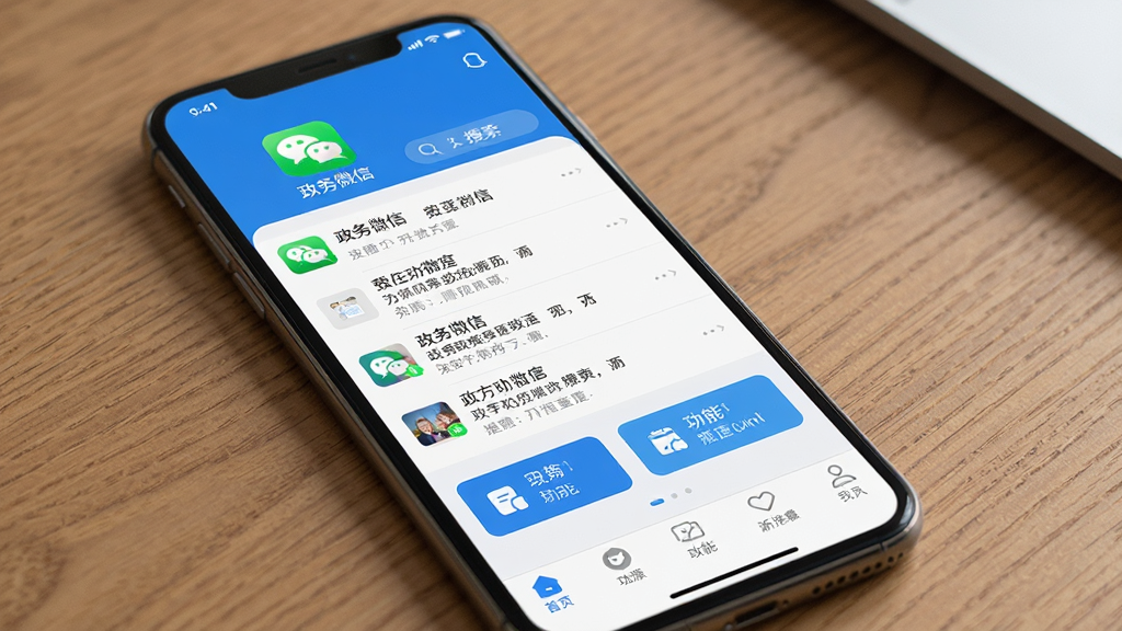 政务微信主界面展示,主体为手机竖屏界面,显示