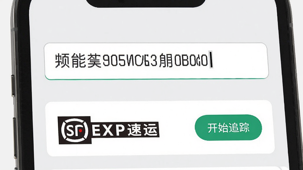 展示快递全能查智能识别功能的操作界面,手机屏幕上输入框内粘贴了一串快递单号,下方自动匹配并高亮显示“顺丰速运”的Logo和名称,旁边有“开始追踪”按钮,背景为浅灰色,界面简洁,突出智能识别过程,画质清晰,干净无多余元素