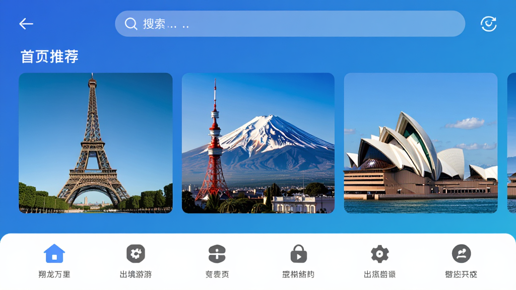 ����������App�������ͼ��չʾ��ҳ�Ƽ��ĳ�����Ŀ�ĵأ��������谣�ƶ�������������ʿɽ��Ϥ����Ժ�Ⱦ���ͼƬ�����������ɫ�������⣬�����������Ϸ����������·�����ͼ���������룬�������ִ���࣬���ʸ��壬�ɾ��޶���Ԫ��