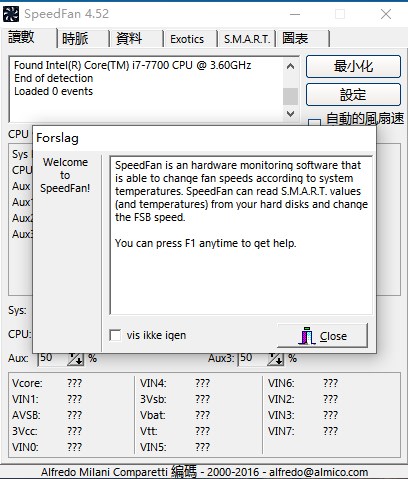 SpeedFan 中文版 温度监控 风扇调速 界面