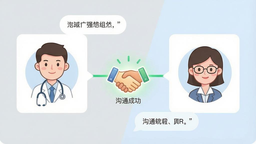 ���壺������ͨ����ͷ�������Ի���һ���Ǵ��״�ӵ�ҽ����һ���Ǵ��۾���HR���м�������ͼ�ꡣ���֣��Ի������ҷֲ����м���һ����ɫ����������һ�����������ͼ�ꡣ�Ű棺�Ի������м�̶԰ף��������������ֶԳơ�������¼�Լ��UI�廭���ɫ����ͣ���ǳ�Һ͵���ɫΪ������ϸ�ڣ�����ͼ���·��С���ͨ�ɹ�����С�֣�����ϸ�壬�ɾ������