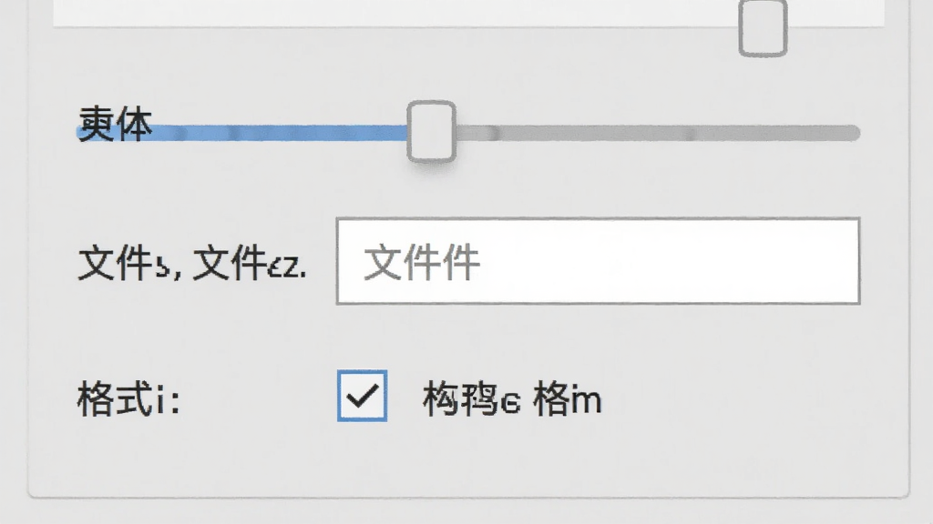 软件过滤设置面板特写,展示分辨率滑块、文件大小输入框、格式复选框等控件,界面简洁,控件排列整齐,浅灰色背景,细节清晰,画质干净,无多余元素