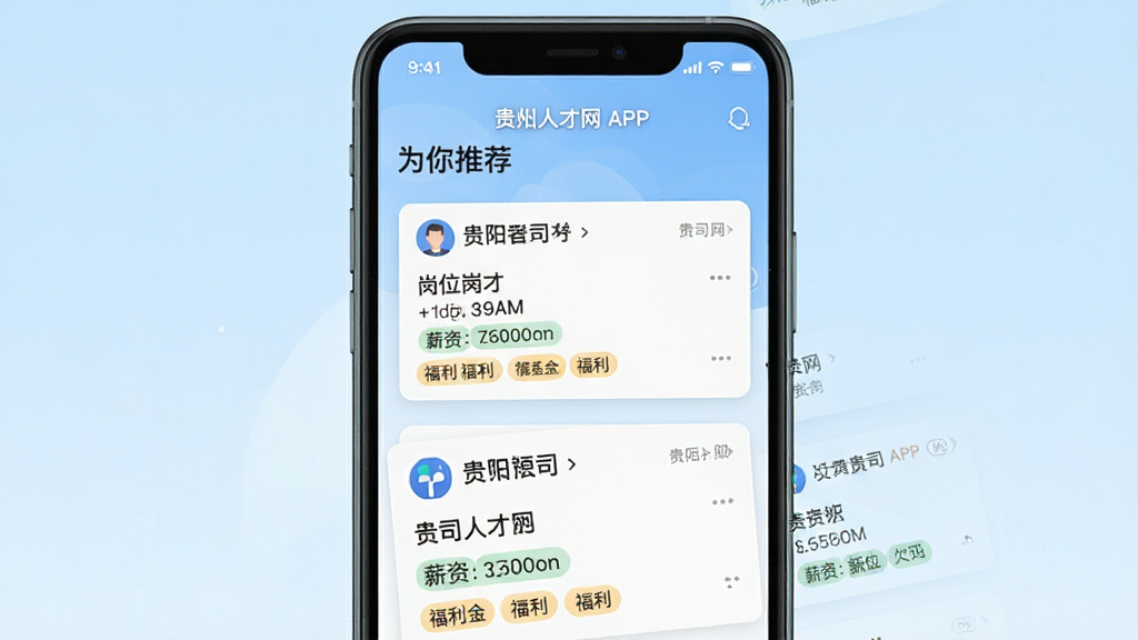 һ��չʾ�����˲���APP�����Ƽ����ܵĽ����ͼ���������ֻ���Ļ����Ļ����ʾ��Ϊ���Ƽ���ְλ�б���ÿ��ְλ��Ƭ������˾���ơ���λ���ơ�н�ʷ�Χ��������ǩ����Ƭ�������У�����Ϊǳ��ɫ���䣬�������ƽ�����ɾ���ˬ�����ʸ��壬�޶���Ԫ�ء�