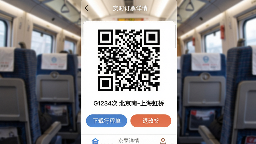 ��·��ʵʱ��ƱӦ��չʾ���ӿ�Ʊ����ҳ�������Ǵ�ߴ��ά��͡�G1234�� ������-�Ϻ����š���Ϣ���·��С������г̵������˸�ǩ����ť������Ϊģ�����г��ڲ����Σ�������ͣ����ʸ���������Ԫ�ء�