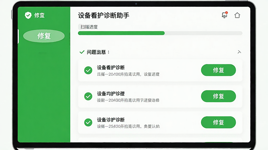 �豸�����������������Ϲ��ܽ��棬��ʾɨ��������������б���ÿ���������С��޸�����ť�����������¼�࣬ʹ����������ɫ���ɫ��ɫ��ͻ�����ܰ�ť�����ʸɾ����޶���Ԫ�ء�