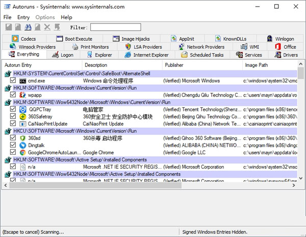 Windows Sysinternals Suite(微软系统工具套件)官方下载页面截图,展示工具列表和分类文件夹