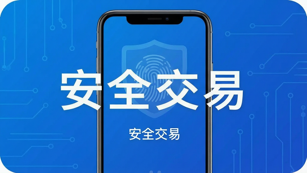 长江期货APP安全操作提示,手机屏幕显示指纹解锁界面,背景为简洁的蓝色调,文字提示“安全交易”,风格科技感,画质清晰,干净无多余元素