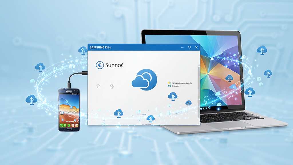 ��������չʾSamsung Kies���������棬������һ̨�����ֻ���һ̨�ʼǱ����ԣ�������Ƽ����������Χ�����Ŵ�������ͬ����������㣬����Ϊ�ɾ���ǳ��ɫ�Ƽ��н��䣬���岼��ƽ�⣬�Ű�רҵ������ִ���ϸ�ڷḻ�����ʸ��壬�ɾ��޶���Ԫ��
