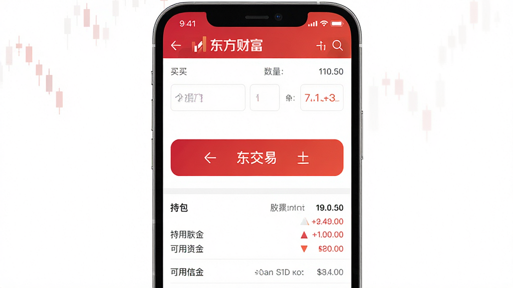 ���壺�����Ƹ�App�Ľ���ҳ�棬��ʾ������������ͳֲ���Ϣ�����֣��м�Ϊ���װ�ť���·�Ϊ�ֲ��б����Ű棺��������ť��Ŀ����񣺺�ɫ��������ɫ���������ڷ��ϸ�ڣ����������۸���������򣬳ֲֹ�Ʊӯ���������ʽ𡣻��ʣ����壬�ɾ����޶���Ԫ�ء�