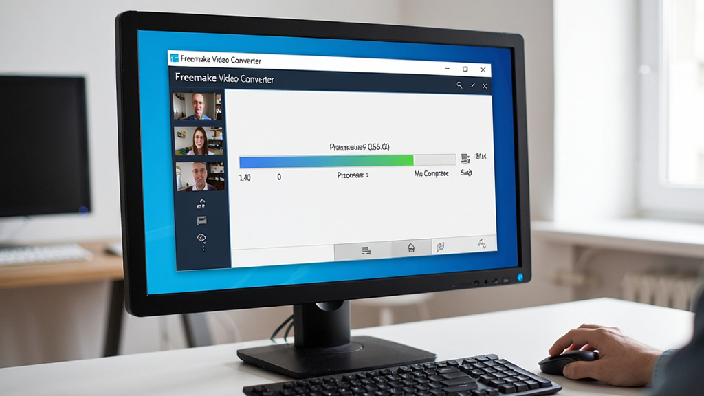 ���壺�û����ڵ�����ʹ��Freemake Video Converter������Ƶת������Ļ��ʾת�������������֣�������Ļ���У��û��ֲ�������꣬�Ű棺��Ȼ�����дʵ��ϸ�ڣ���Ļ����ʾ��Freemake Video Converter���������棬�������ӽ���ɣ����ʣ����壬�ɾ����޶���Ԫ��
