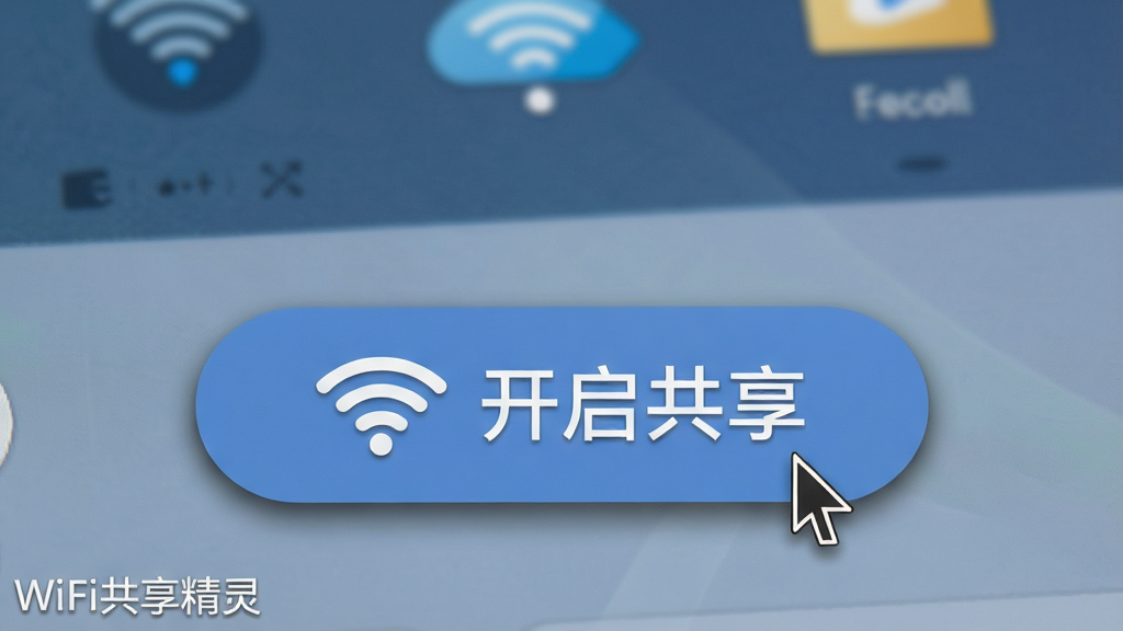 ���壺WiFi�����������������ϵġ�������������ť��д�����֣���ťλ�ڻ����·�����֮һ��������Ϊ�������棬��������ʾ��������ͼ�ꡣ�Ű棺��ť����Բ�Ǿ�����ƣ��ڲ��а�ɫWiFiͼ��͡��������������֣�����Ϊ�޳����塣���дʵ�����UI�����ϣ�������͡�ϸ�ڣ���ť���е�������Ӱ���������ͣ�ڰ�ť�Ϸ����������½����������ơ�WiFi�������顱��ˮӡ�����ʣ��������ȣ��ɾ����޶���Ԫ�ء�