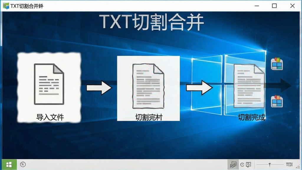 һ��ʾ��ͼ��չʾTXT�и�ϲ�������Windows���������е������������̣��ӵ����ļ����и���ɣ��������������ʸɾ���������TXT�и�ϲ����������ƣ��޶���Ԫ��