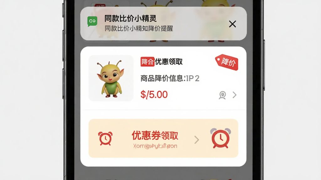 ��������Ϊ��ͬ��ȼ�С���顱��������֪ͨ���棬�ֻ�֪ͨ��չʾ��Ʒ������Ϣ���Ż�ȯ��ȡ��ڣ�����Ϊ�������У��Ϸ�Ϊ��Ʒ����ͼ���ּۣ��·�Ϊ�Ż�ȯ��ť�������ˬ��ϸ�ڰ�����ɫ���۱�ǩ������ͼ�꣬���ʸɾ��޶���Ԫ��