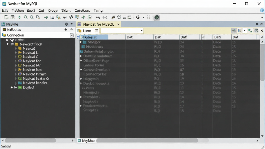 һ��չʾNavicat for MySQL����������ĸ����ͼ���������������ڣ������ʾ���ݿ������б��Ͷ��������Ҳ�����������༭���������в˵����͹����������岼���������Ű�רҵ�������ִ���Լ���ϸ�ڷḻ�������������ɾ��޶���Ԫ�أ�ͼƬ����ʾ��������