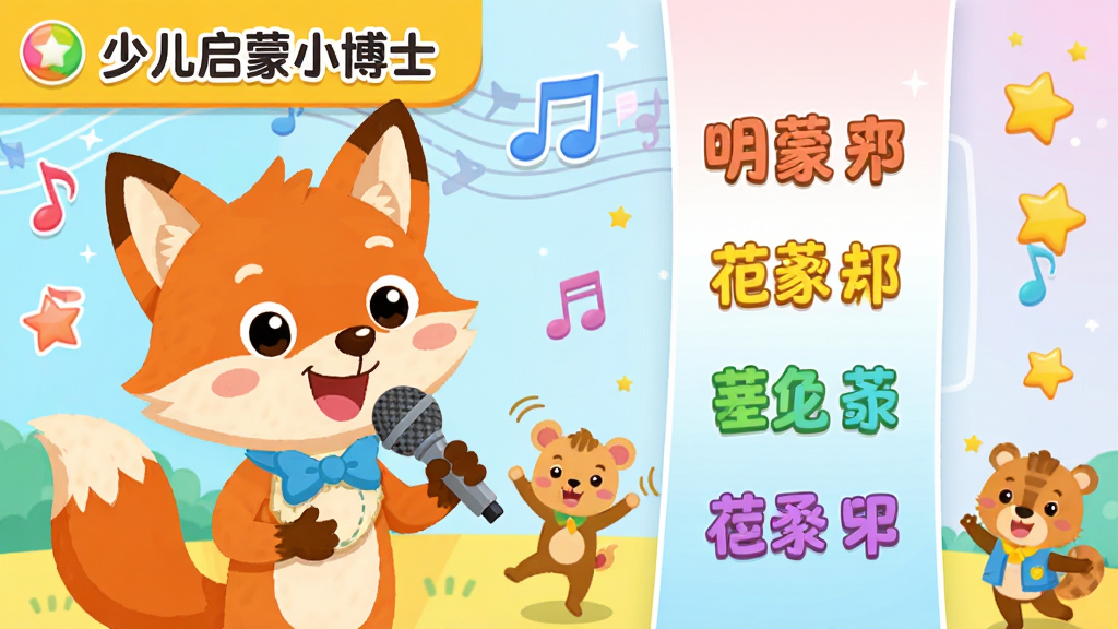 ��������Ϊ���ٶ�����С��ʿ�����貥�Ž��棬����ǿ�ͨС����������˷糪�裬�Ҳ������ʾ��ɫ��ʡ����������������ǺͶ���С������裬UI���������Ѻã�ɫ�ʻ��ã���ƽ��񣬲��ֱ�����ϸ�ڷḻ�����ʸɾ����޶���Ԫ��