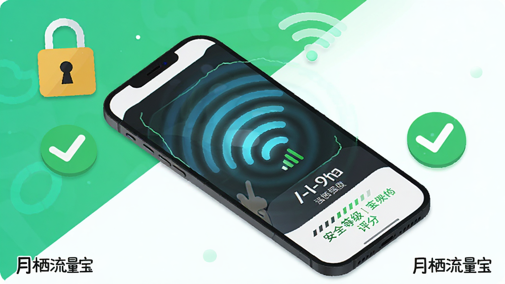 ����������Wi-Fi��ȫ��칦��չʾ������Ϊ�ֻ�ɨ��Wi-Fi�źŲ��ƣ���Χ������ͼ�����ɫ�Թ��������������¶Խǣ��Ű���ã�����ƽ����ϸ�ڰ����ź�ǿ�����Ͱ�ȫ�ȼ����֣����ʸ���ɾ����޶���Ԫ�أ������ע��������������