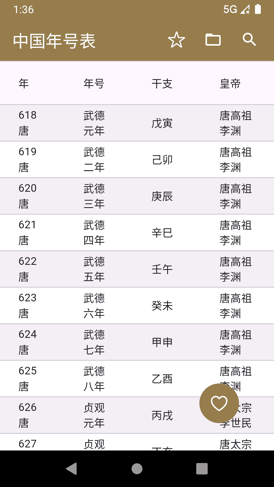 年号转换 安卓版 年号对照表