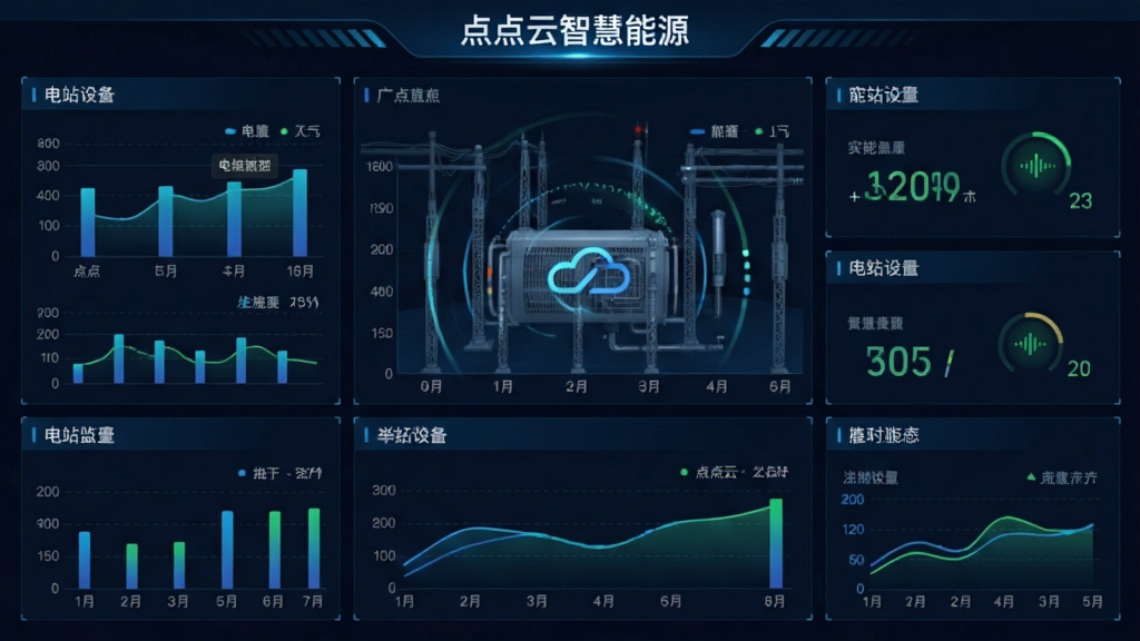 չʾ������ǻ���ԴApp��ʵʱ��ع��ܽ��棬����Ϊ��վ�豸���������Ǳ��̣��������ͼ��������ָ�꣬����Ϊ����״���Ű����������Ƽ���ǿ��ϸ����ͻ������ˢ�¶�̬Ч�������ʸ���ɾ����޶���Ԫ�أ���Ļ����ʾ���֡�������ǻ���Դ��
