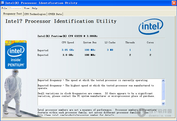 Intel英特尔Processor Identification Utility工具 界面截图