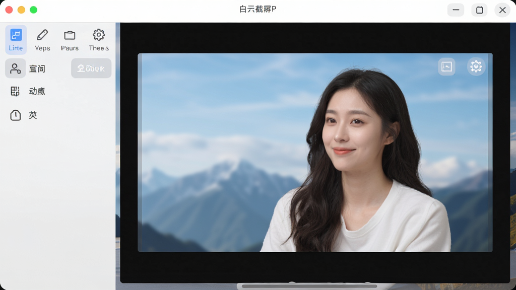 白云截屏助手主界面截图,展示简洁工具栏与高清预览窗口,布局清晰,风格现代,细节丰富,画质干净,无多余元素