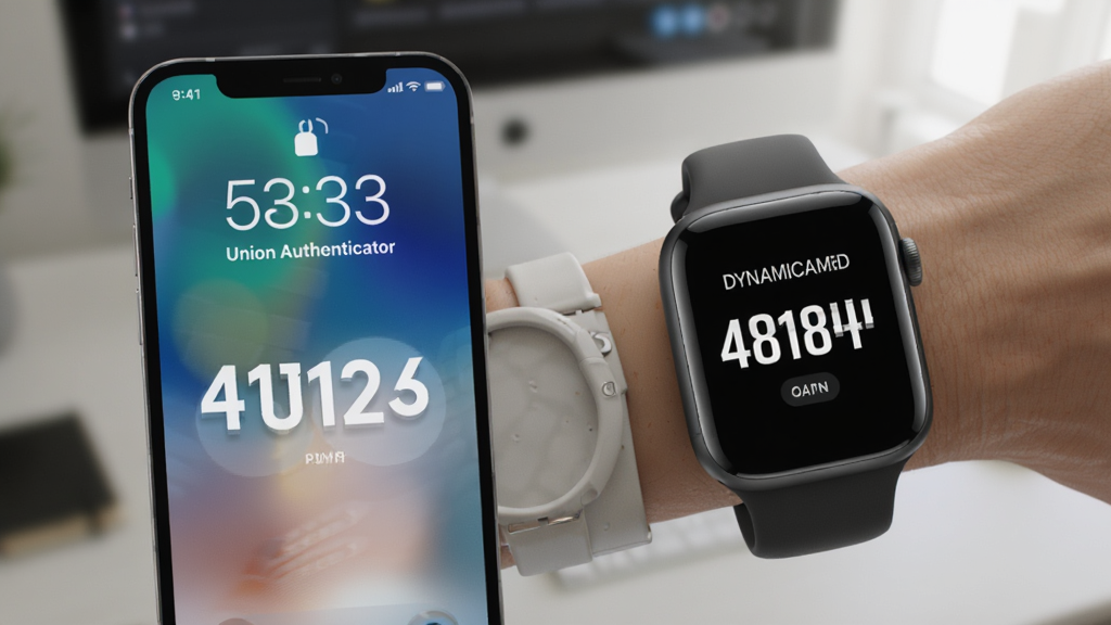 չʾUnion Authenticator���ֻ������������ֱ���ͬ����ʾ��̬����ĳ�����������Ƹɾ���ˬ����������ִ���Ŀ�������黯������ͻ�����豸Эͬ�����ı����ԣ���Ʒ��Ⱦͼ��񣬹�Ӱ��ͣ�����ϸ��