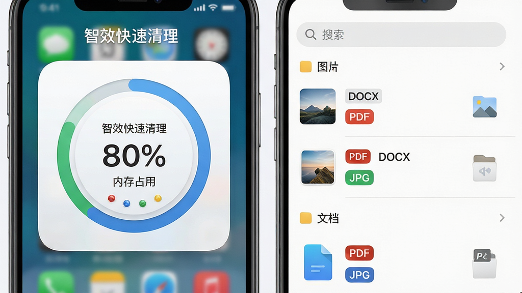 ���壺�ֻ������ͼչʾ����Ч����������������С������ļ��������档���֣����Ϊ�ֻ����棬С�����Բ�ν��Ȼ���ʽ��ʾ�ڴ�ռ�ã��Ҳ�Ϊ�ļ������б�����ͼƬ���ĵ�����չʾ���Ű棺С�����ƾ��£���Ϣ�㼶�������ļ��б����и�ʽ���Ͳ�ɫ��ǩ������������ƽ��ϣ�ǿ����Ϣ�����ȡ�ϸ�ڣ�С���������ʾ�ٷֱ����֣��ļ��б��ļ����Ա�עPDF��DOCX��JPG�ȸ�ʽͼ�꣬�����������������ʣ�ϸ��дʵ������ͨ͸���ɾ��޶���Ԫ�ء�