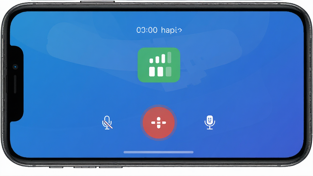 隐号电话APP通话界面截图,显示通话时长、信号强度、静音与免提按钮,界面采用蓝色渐变背景,通话质量图标显示满格,画面简洁专业,突出高清稳定通话功能,画质清晰,干净,无多余元素