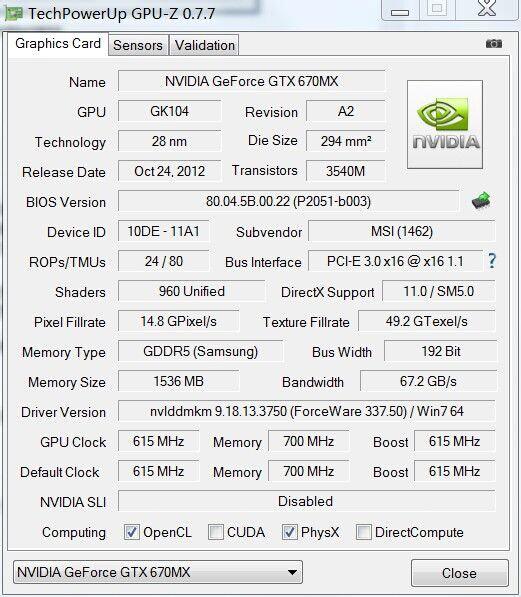 GPU-Z 显卡检测工具 界面截图