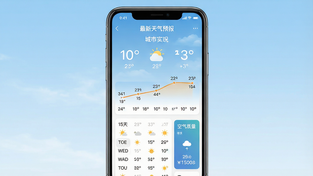 一张现代简约风格的手机应用界面展示图,主体为