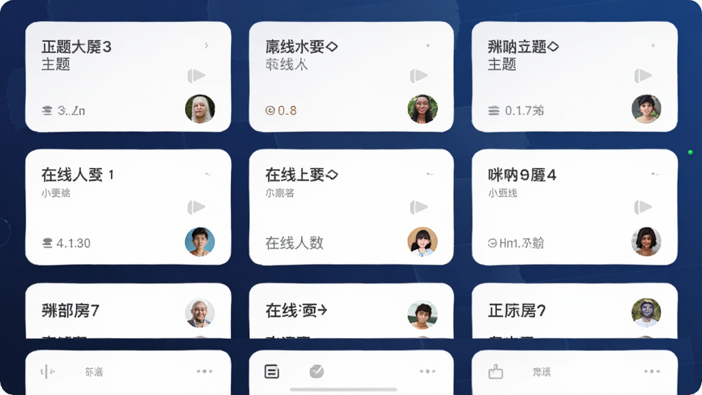���Ų���app�������ͼ��չʾ�������������б�������Ϊ����ɫ���䣬��Ƭʽ���֣�ÿ��������ʾ���⡢����������ͷ�񣬷���ִ���Լ���������������ʸɾ����޶���Ԫ��