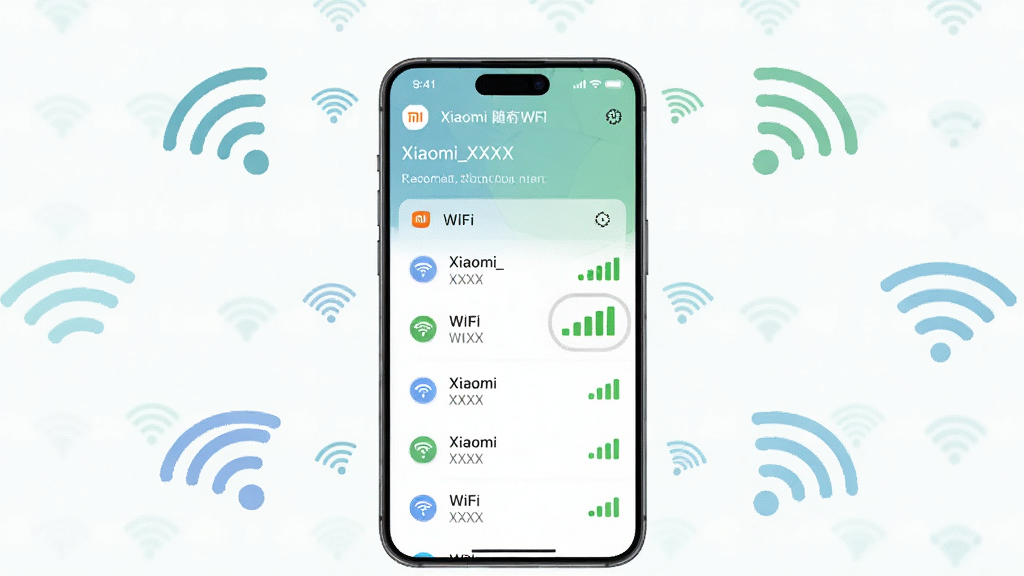 ���壺�ֻ�����С������WiFi�Ľ��棬��ʾWiFi�б������֣��ֻ���Ļ���У���Χ��ʾWiFi�ź�ͼ�ꣻ�Ű棺������ˣ�ͻ������״̬�����������Ȼ��ɫ����ͣ�ϸ�ڣ�WiFi���ơ�Xiaomi_XXXX����ʾ����Ļ�ϣ��ź����񣻻��ʣ����壬�ɾ����޶���Ԫ��