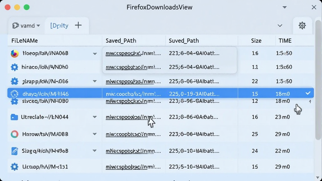 FirefoxDownloadsView��������չʾͼ��������ʾ��ϸ�����ؼ�¼�б���ÿ����¼�����ļ�����URL������·������С��ʱ����У������ͣ������ʾ������Ϊ����ɫ���������רҵ���߷ֱ��ʣ�ͻ�����ݽ�����ȫ���ԣ��ɾ�������